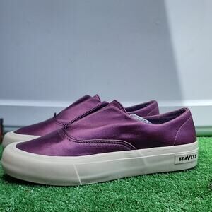SEAVEES COLOR SATIN PLUM☆PURPLE SUNSET STRIP -SLIP ON SNEAKERS SIZE 8.5